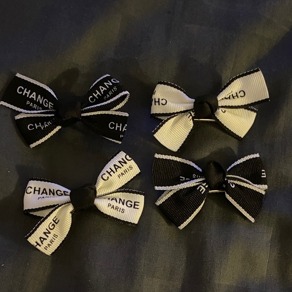 Handmade Black and White Bow Hair Accessories - Picture 1 of 7